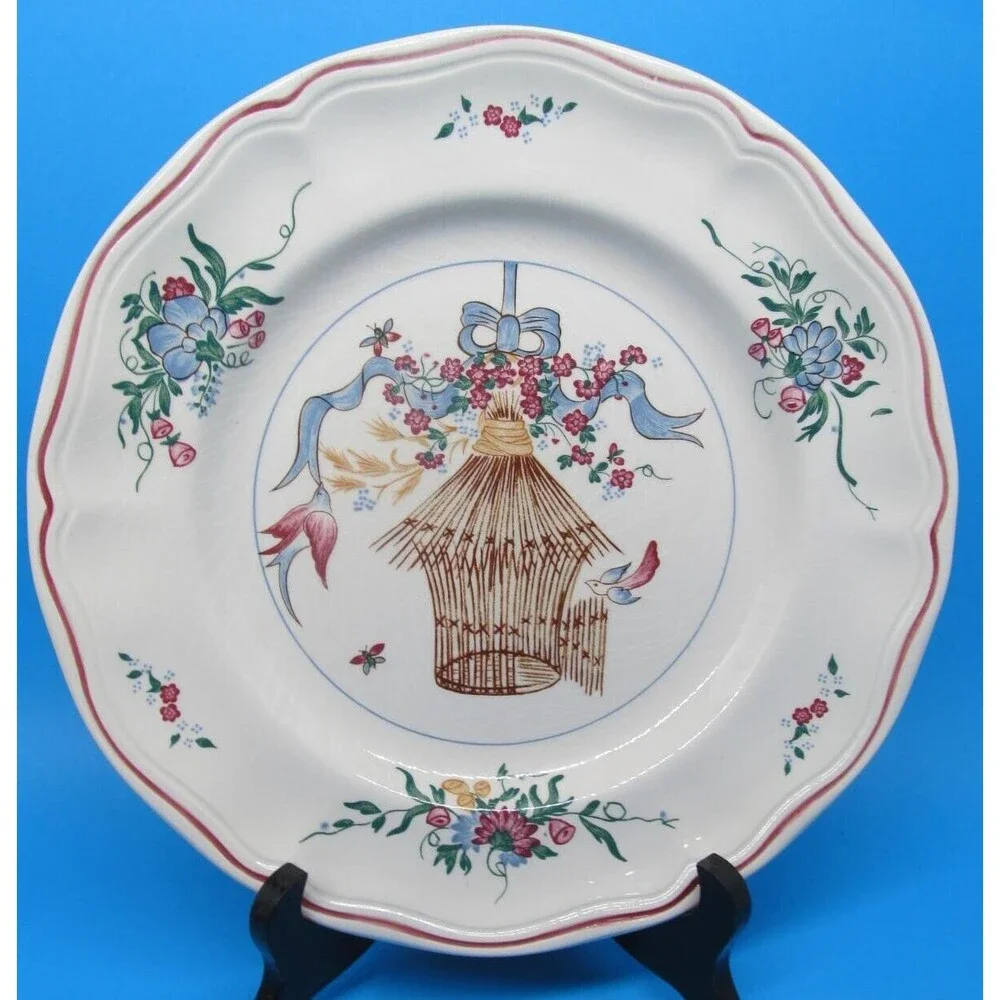 Longchamp Cheveuse Discontinued 10' Floral Birdcage Dinner Plate
